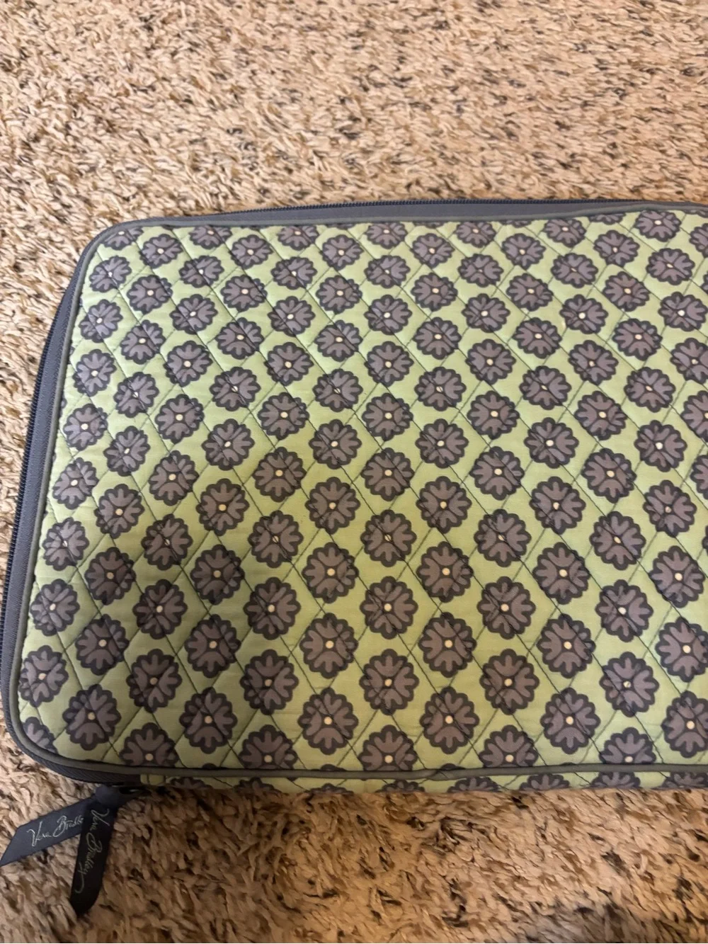 Vera Bradley Baroque Laptop Sleeve Case 15” Quilted Green Floral